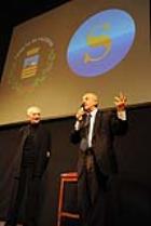 Massimo Vignelli a Salerno. Lectio Magistralis al Teatro Verdi. La presentazione del brand. Salerno, 22 Novembre 2011.